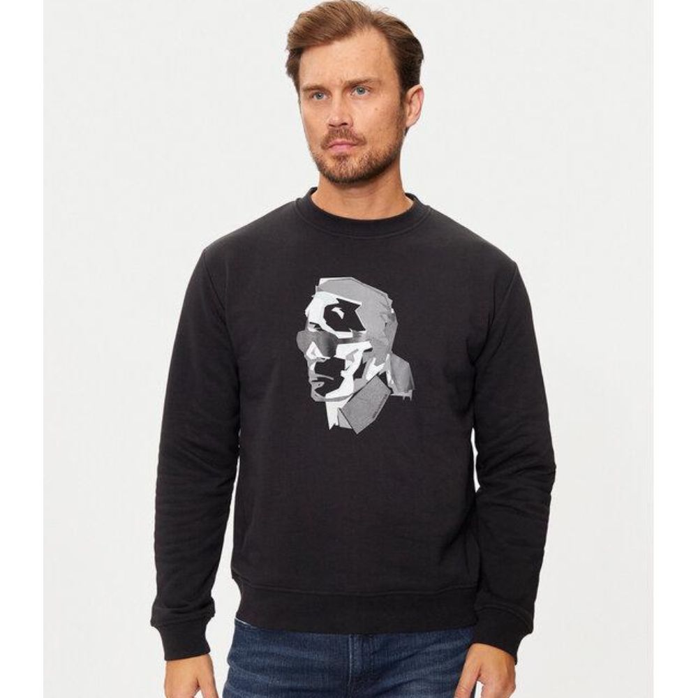 KARL LAGERFELD GRAFFITI LOGO IN GRADIENT BLACK MEN SWEATSHIRT